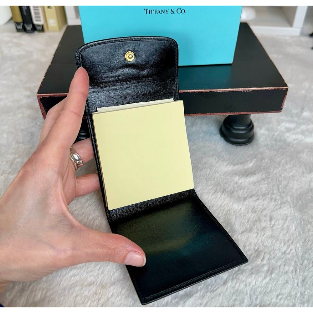 Tiffany & Co small sticky note holder. Black leather. NEW! Vintage RARE GIFT!! - Picture 7 of 10